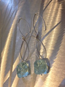 aqua quartz earrings